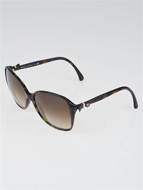 chanel 5205 a square charm dark tortoise bow sunglasses